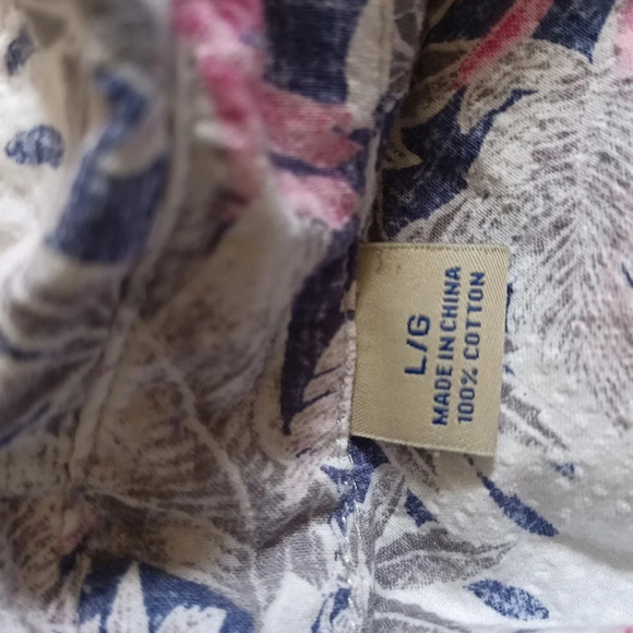 TOMMY BAHAMA Hawaiian Shirt Men's L Multicolor Floral Cotton - Picture 6 of 8